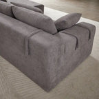 Divano sezionale modulare a L in ciniglia da 108 pollici con 6 cuscini, chaise reversibile