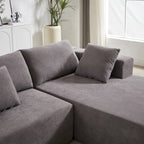 Divano sezionale modulare a L in ciniglia da 108 pollici con 6 cuscini, chaise reversibile