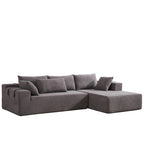 Divano sezionale modulare a L in ciniglia da 108 pollici con 6 cuscini, chaise reversibile