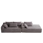 Divano sezionale modulare a L in ciniglia da 108 pollici con 6 cuscini, chaise reversibile