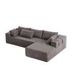 Divano sezionale modulare a L in ciniglia da 108 pollici con 6 cuscini, chaise reversibile