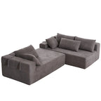 Divano sezionale modulare a L in ciniglia da 108 pollici con 6 cuscini, chaise reversibile