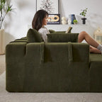 Divano sezionale modulare a L in ciniglia da 108 pollici con 6 cuscini, chaise reversibile
