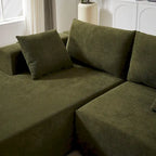 Divano sezionale modulare a L in ciniglia da 108 pollici con 6 cuscini, chaise reversibile