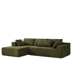 Divano sezionale modulare a L in ciniglia da 108 pollici con 6 cuscini, chaise reversibile