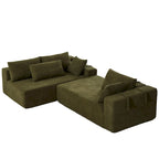 Divano sezionale modulare a L in ciniglia da 108 pollici con 6 cuscini, chaise reversibile