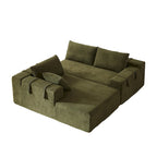 Divano sezionale modulare a L in ciniglia da 108 pollici con 6 cuscini, chaise reversibile