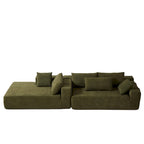 Divano sezionale modulare a L in ciniglia da 108 pollici con 6 cuscini, chaise reversibile