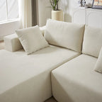 Divano sezionale modulare a L in ciniglia da 108 pollici con 6 cuscini, chaise reversibile