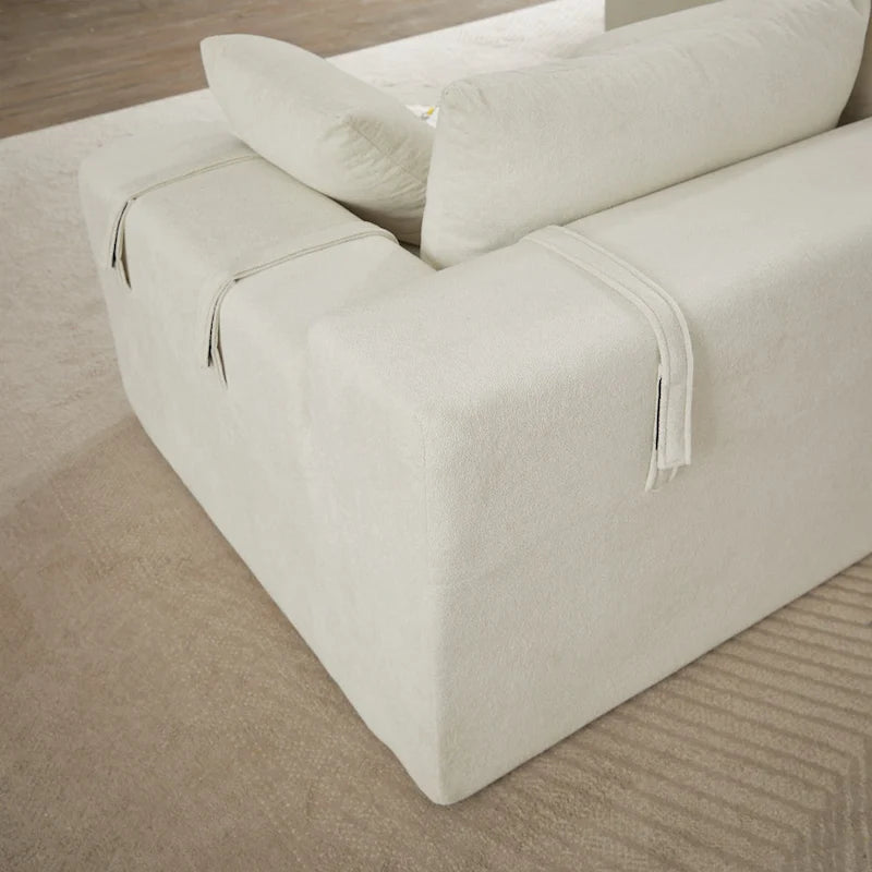 Divano sezionale modulare a L in ciniglia da 108 pollici con 6 cuscini, chaise reversibile