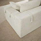 Divano sezionale modulare a L in ciniglia da 108 pollici con 6 cuscini, chaise reversibile