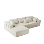 Divano sezionale modulare a L in ciniglia da 108 pollici con 6 cuscini, chaise reversibile