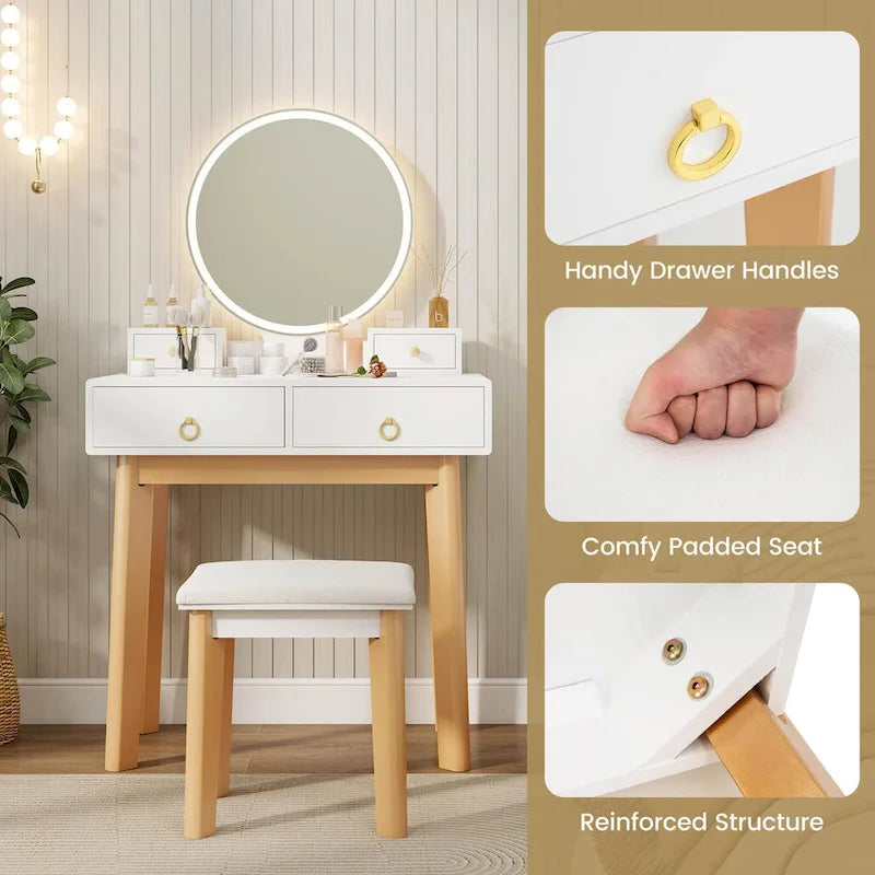 Toeletta Trucco Vanity Touch Screen 3 Modalità di Illuminazione