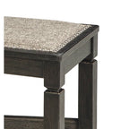 Panca da pranzo Trekk, base a X e borchie, legno nero, 127 cm