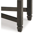 Panca da pranzo Trekk, base a X e borchie, legno nero, 127 cm