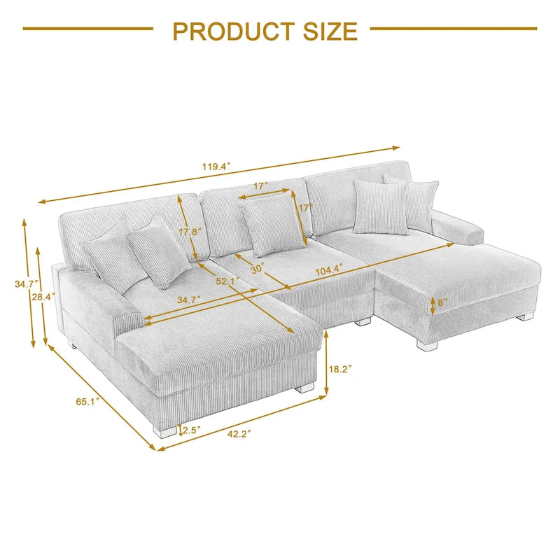 Divano sezionale modulare moderno oversize con cuscini