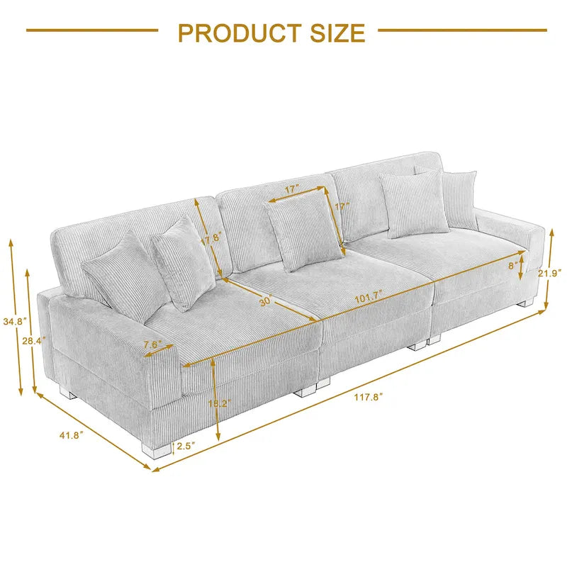 Divano sezionale modulare moderno oversize con cuscini