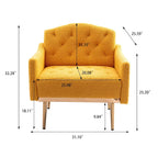 Poltrona accent tufted imbottita in tessuto Teddy con piedini color oro rosa