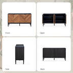 Mobile TV Senin Modern Herringbone con Ripiani Regolabili - 55 pollici