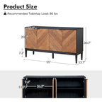 Mobile TV Senin Modern Herringbone con Ripiani Regolabili - 55 pollici