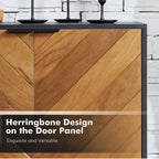 Mobile TV Senin Modern Herringbone con Ripiani Regolabili - 55 pollici