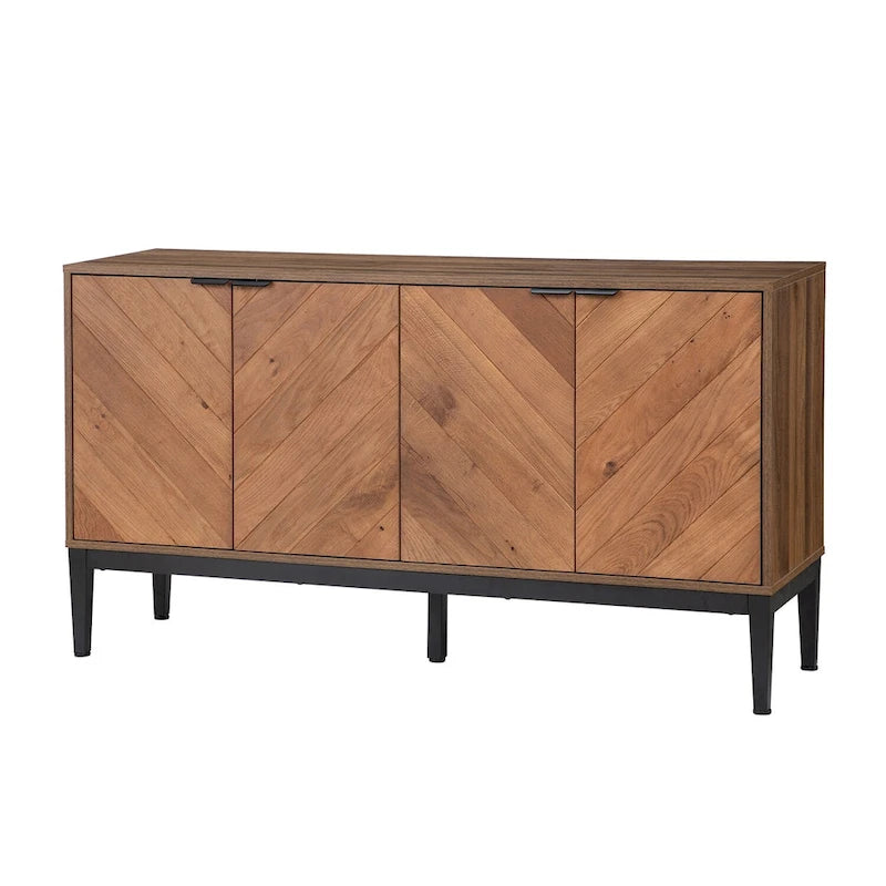 Mobile TV Senin Modern Herringbone con Ripiani Regolabili - 55 pollici