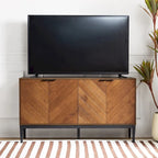 Mobile TV Senin Modern Herringbone con Ripiani Regolabili - 55 pollici