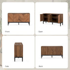 Mobile TV Senin Modern Herringbone con Ripiani Regolabili - 55 pollici