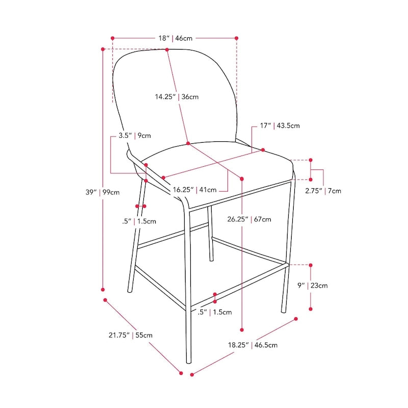 Sgabello da bar Blakeley 26 ad altezza bancone