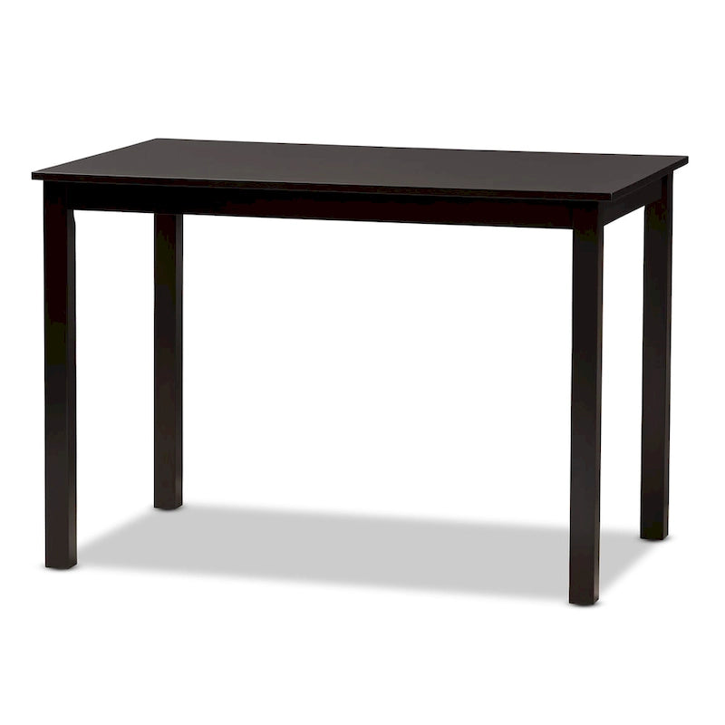 Set da pranzo contemporaneo in similpelle marrone, 5 pezzi