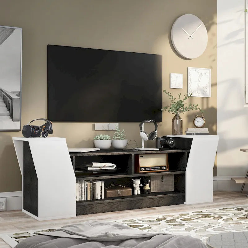 Consolle TV Tai Contemporary con 3 ripiani aperti da 71 pollici