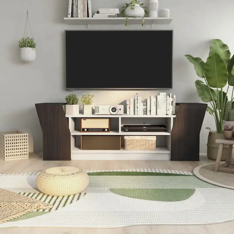 Consolle TV Tai Contemporary con 3 ripiani aperti da 71 pollici