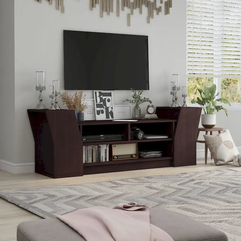 Consolle TV Tai Contemporary con 3 ripiani aperti da 71 pollici