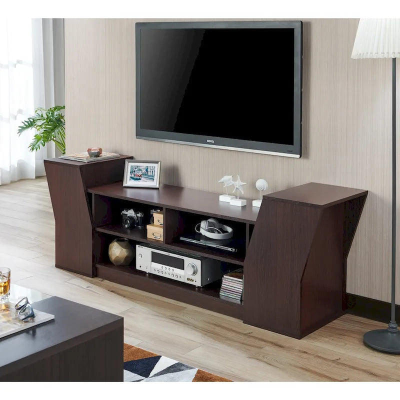 Consolle TV Tai Contemporary con 3 ripiani aperti da 71 pollici