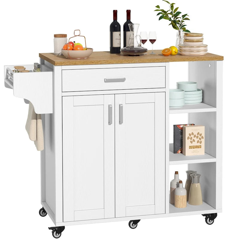 Carrello da cucina con isola, mobiletto su ruote