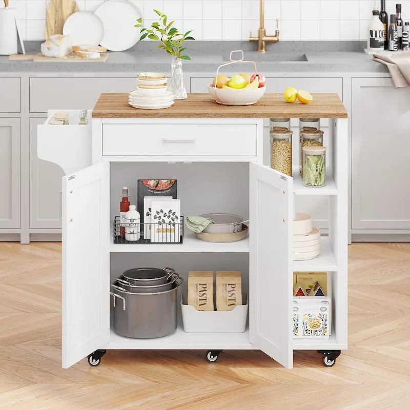 Carrello da cucina con isola, mobiletto su ruote