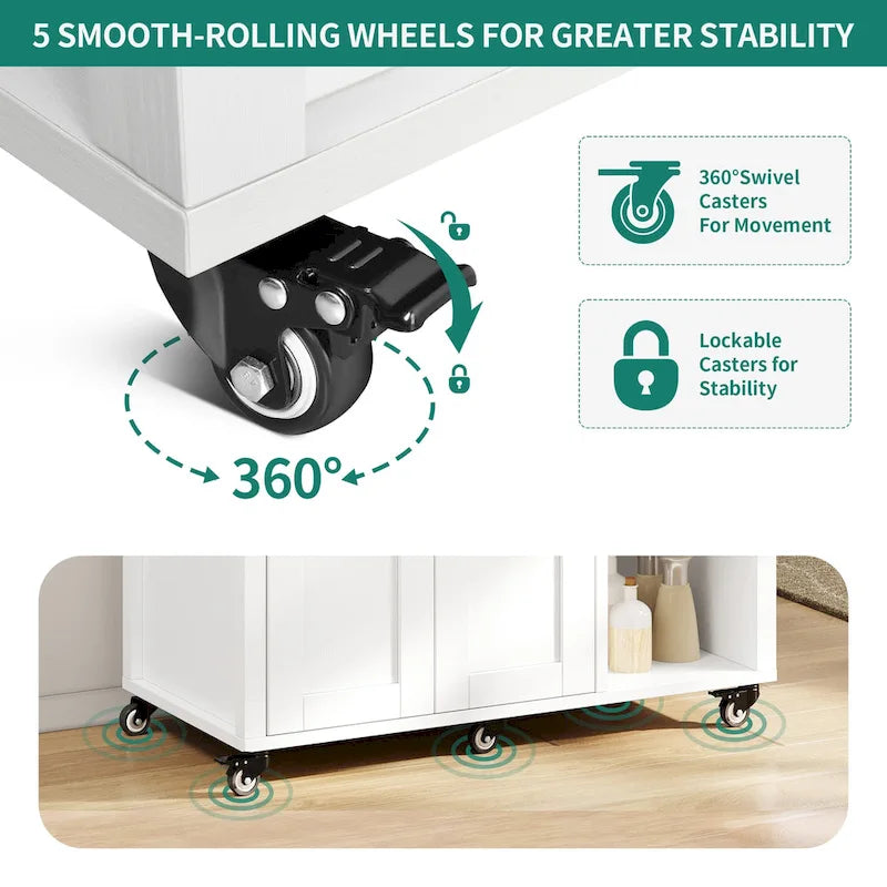 Carrello da cucina con isola, mobiletto su ruote