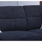 Divano sezionale in tessuto Diego 103.5 con chaise longue a destra, pouf contenitore e 2 cuscini decorativi