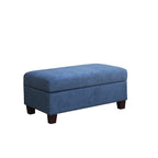 Divano sezionale in tessuto Diego 103.5 con chaise longue a destra, pouf contenitore e 2 cuscini decorativi