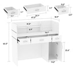 Banco di ricevimento 47.2L con cassetti con serratura