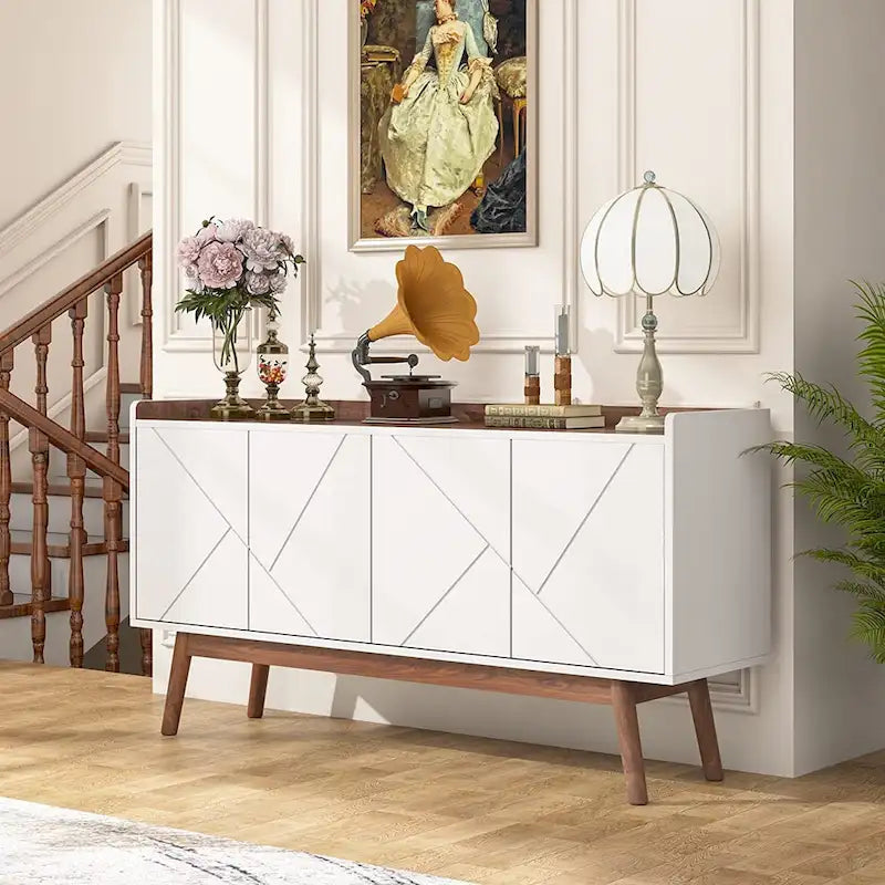 Credenza da 55 pollici, mobile da cucina, credenza da bar con contenitore e ante per sala da pranzo, soggiorno, ingresso