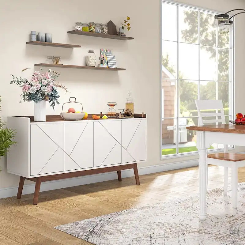 Credenza da 55 pollici, mobile da cucina, credenza da bar con contenitore e ante per sala da pranzo, soggiorno, ingresso