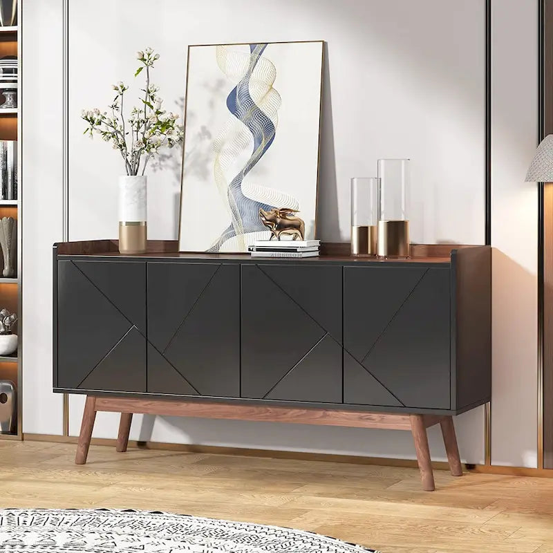 Credenza da 55 pollici, mobile da cucina, credenza da bar con contenitore e ante per sala da pranzo, soggiorno, ingresso