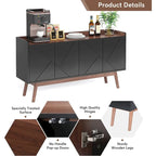 Credenza da 55 pollici, mobile da cucina, credenza da bar con contenitore e ante per sala da pranzo, soggiorno, ingresso