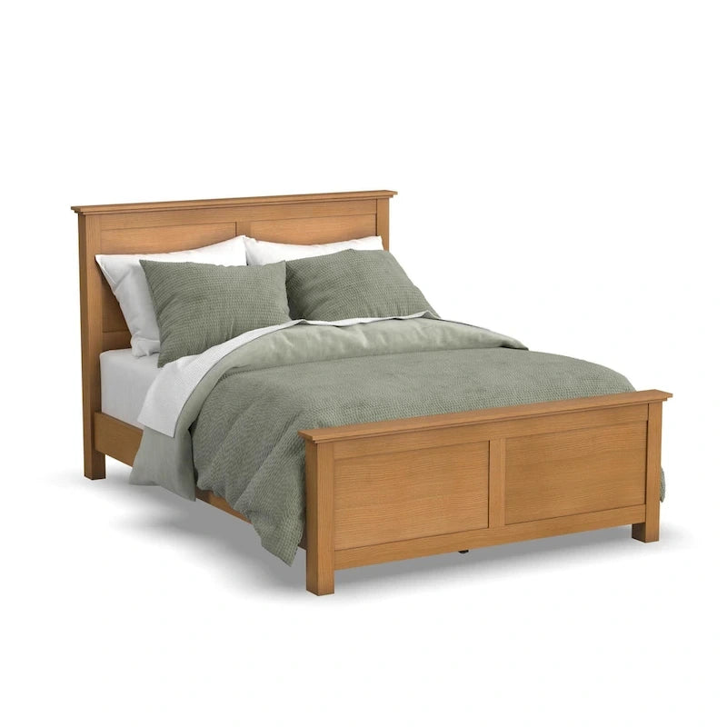 Letto matrimoniale a 3 pezzi, comodino e cassettiera in legno marrone Oak Park