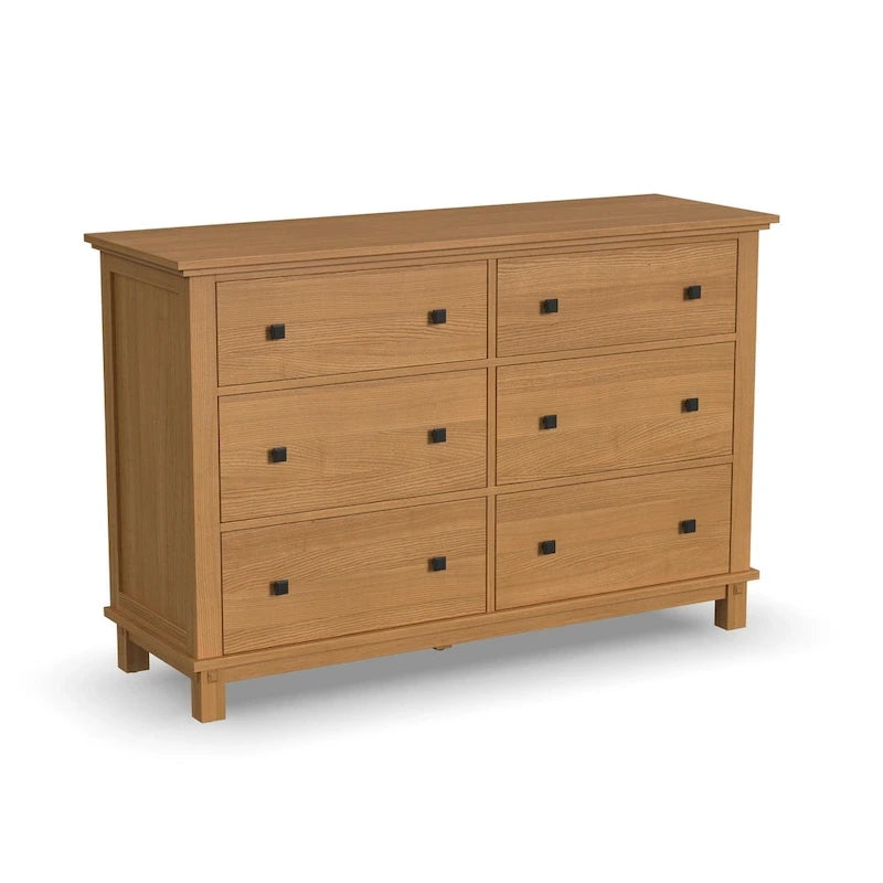Letto matrimoniale a 3 pezzi, comodino e cassettiera in legno marrone Oak Park