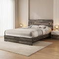 Camera da letto Annis 4 pezzi con piattaforma rustica marrone