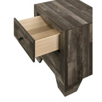 Camera da letto Annis 4 pezzi con piattaforma rustica marrone