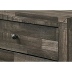 Camera da letto Annis 4 pezzi con piattaforma rustica marrone