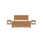 Letto King in legno marrone Oak Park e due comodini